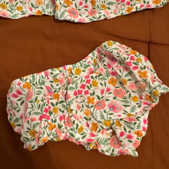 MudPie Floral Pinafore 2pc Set sz 6-9m - Picture 5 of 10